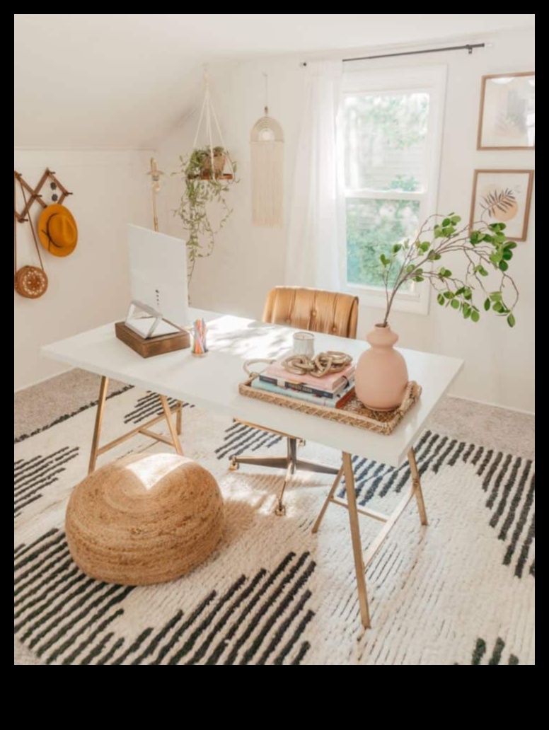 Cum să încorporezi idei de decor Boho Office cu artă artistică de perete Boho?