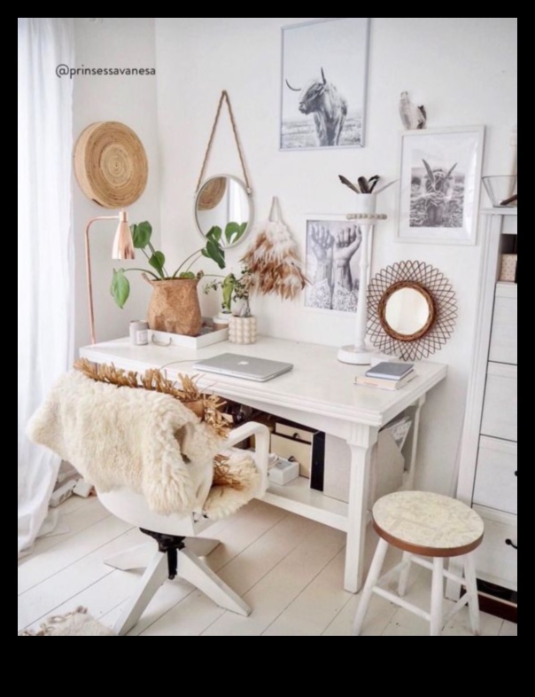 Cum să încorporezi idei de decor Boho Office cu artă artistică de perete Boho?